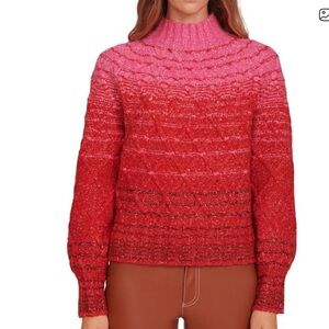 LIKE NEW STAUD Evelyn Gradient Sweater, Cherry Lollipop, size S